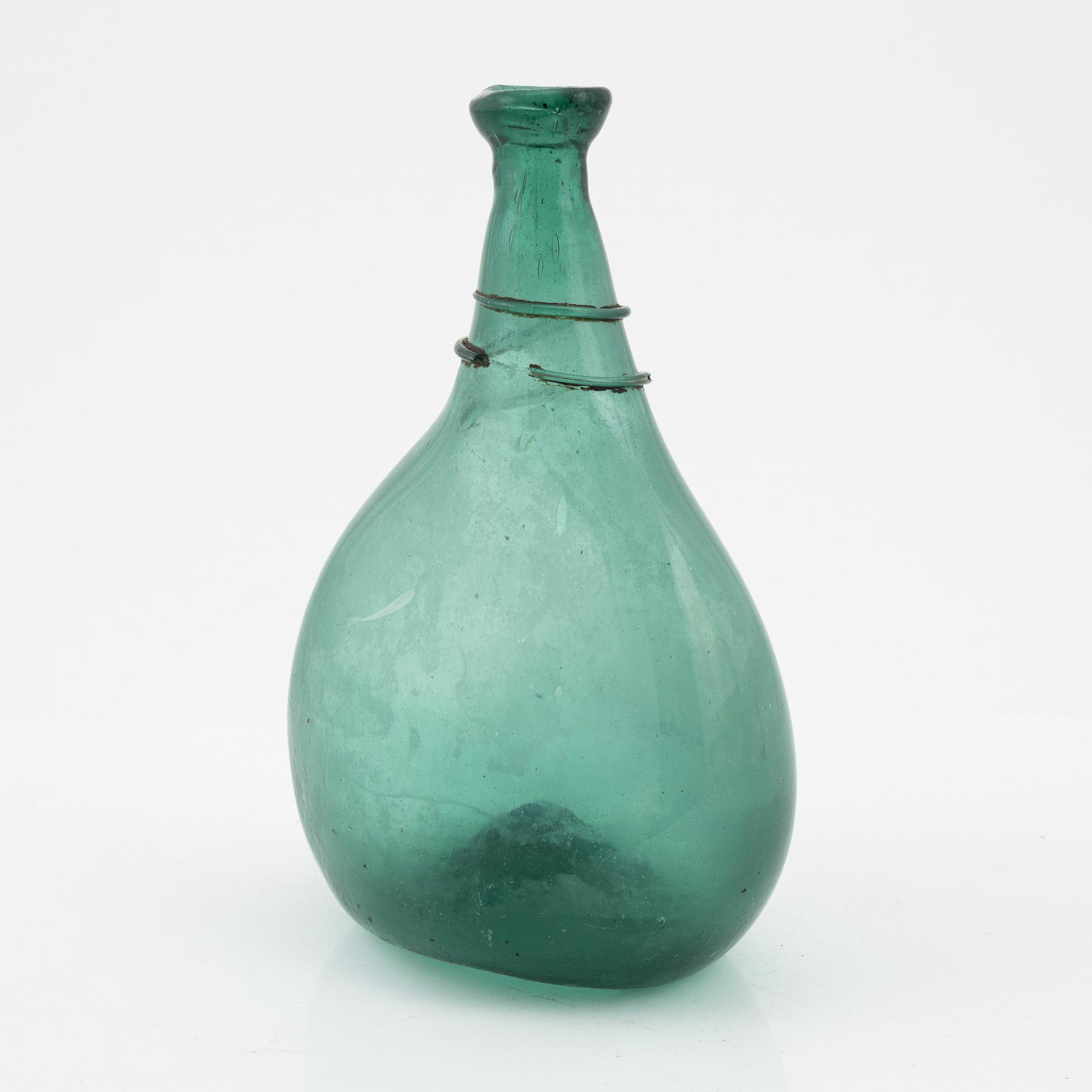 Flaska, glas, 1700/1800-tal.