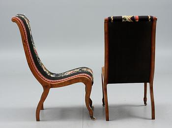 SVANHALSSTOLAR, 2 st, 1800-tal.