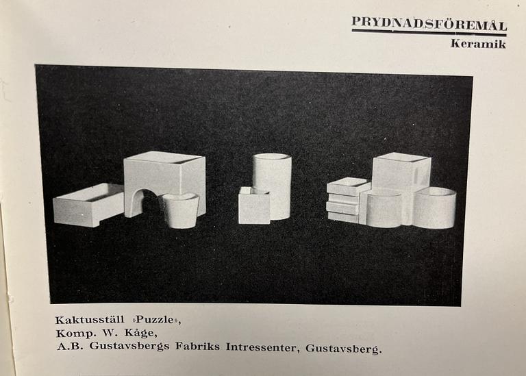 Wilhelm Kåge, a rare "Puzzle" cactus planter model 975/4B, Gustavsberg, 1930s.