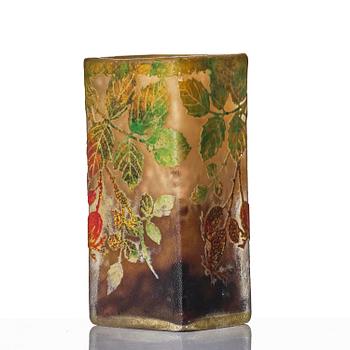 Daum Frères, a set of two Art Nouveau cameo glass vases, Nancy, France.