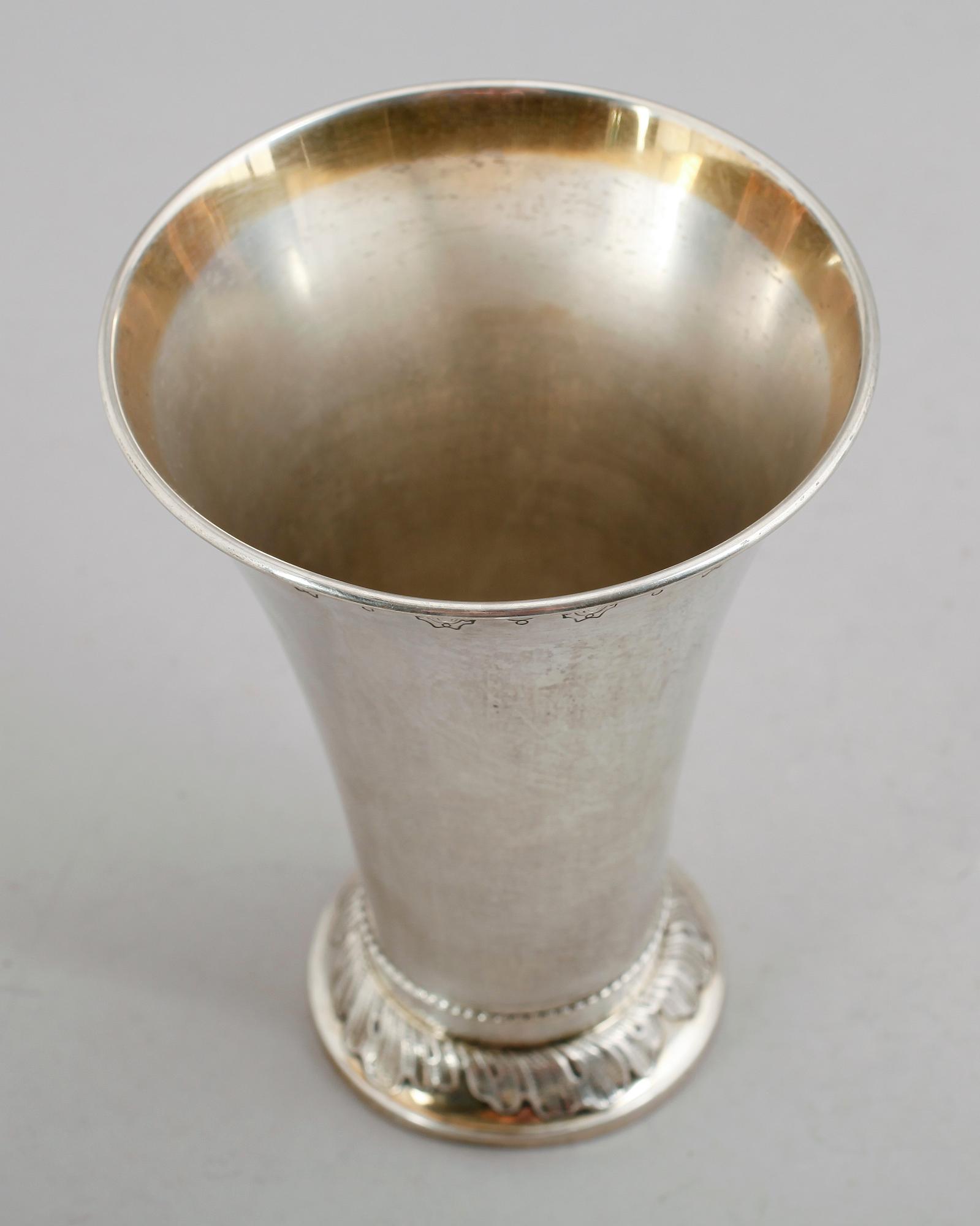 BÄGARE, silver, GAB, Stockholm 1909. Vikt ca 263 gram.