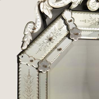 Mirror in Venetian style, late 19th century.