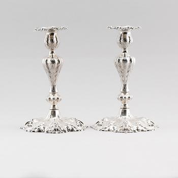LJUSSTAKAR, 1 par, sterlingsilver, Mermod Jaccard & King Co, USA, 1900-talets första hälft. Total vikt ca 2274 gr.