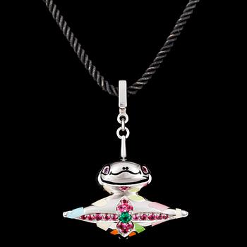 154. PENDANT, Louis Vuitton, gem stones and enamel.