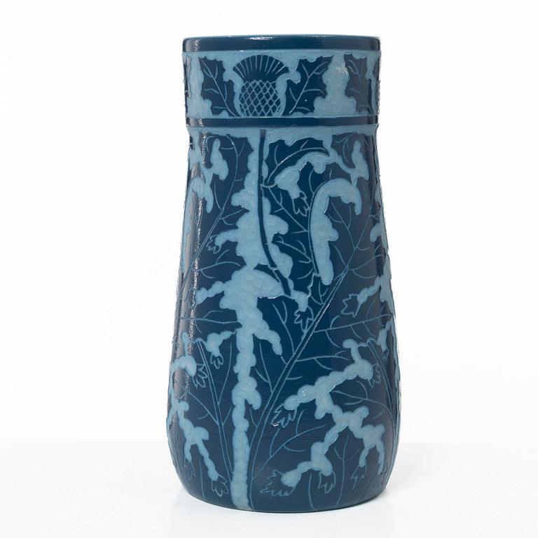 Vase, stoneware, sgraffito technique, Göteborg 1920, monogram signed A.N.