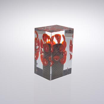 OIVA TOIKKA, GLASKUB. Sign. Oiva Toikka, Nuutajärvi Notsjö.