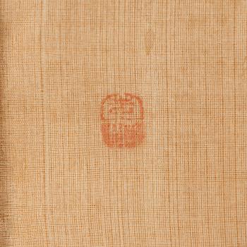 Unidentified artist, a pair of Japanese paintings featuring tattooed wrestlers, around 1900.