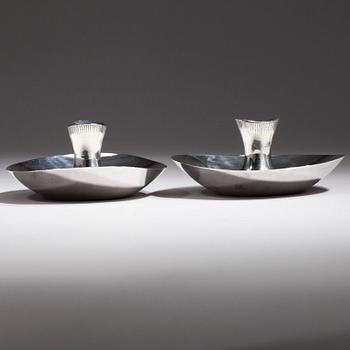 LJUSSTAKAR, ett par, silver, Tapio Wirkkala, Helsingfors 1966.