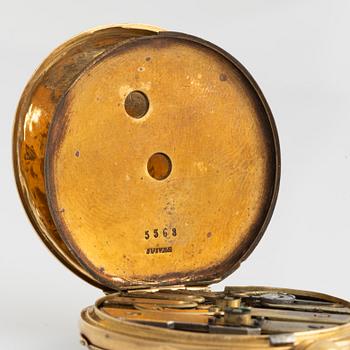 Pocket watch, 18K gold, "M Sjögren Christianstad", 36.5 mm.