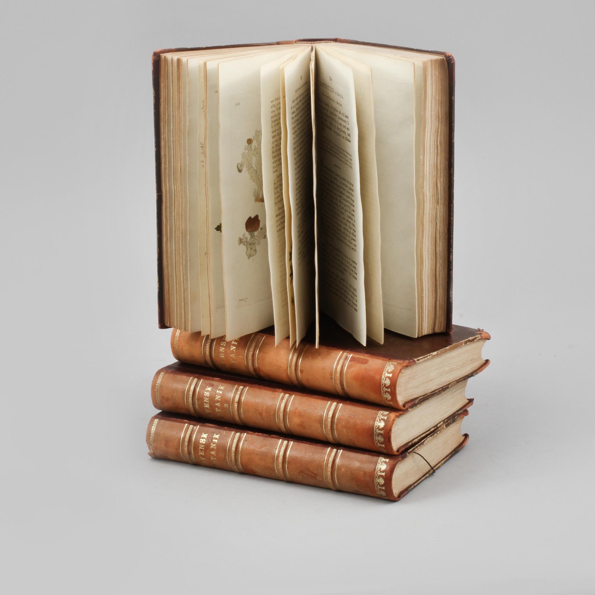 BOKVERK, 4 vol, "Svensk Botanik", utgivna av Johan Wilhelm Palmstruch, Stockholm, 1803-1809.