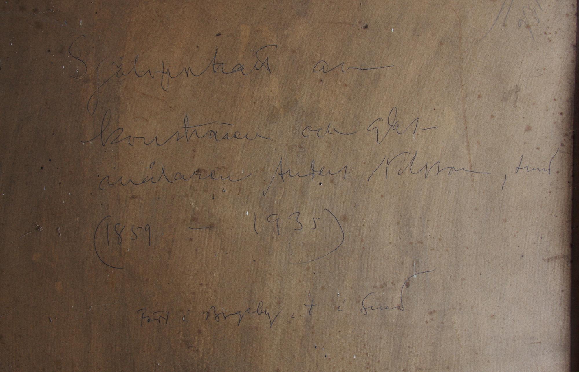 NILSSON, ANDERS. Kolteckning, sign o dat 1902.