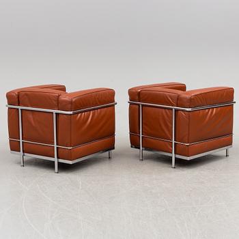 LE CORBUSIER, PIERRE JEANNERET & CHARLOTTE PERRIAND a pair of LC2 easy chairs for Cassina, Italy.