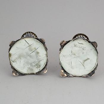 ERIK ADOLF ZETHELIUS, LJUSSTAKAR, ett par, silver, senempire, Stockholm 1839.