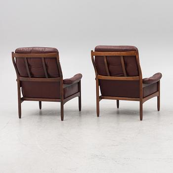 Gunnar Kentemo, a pair of armchairs, Göte Möbler, Sweden, 1970's.