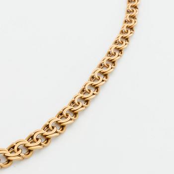 HALSKEDJA 18K guld bismarck-länk, doserad,  Köping 1961.