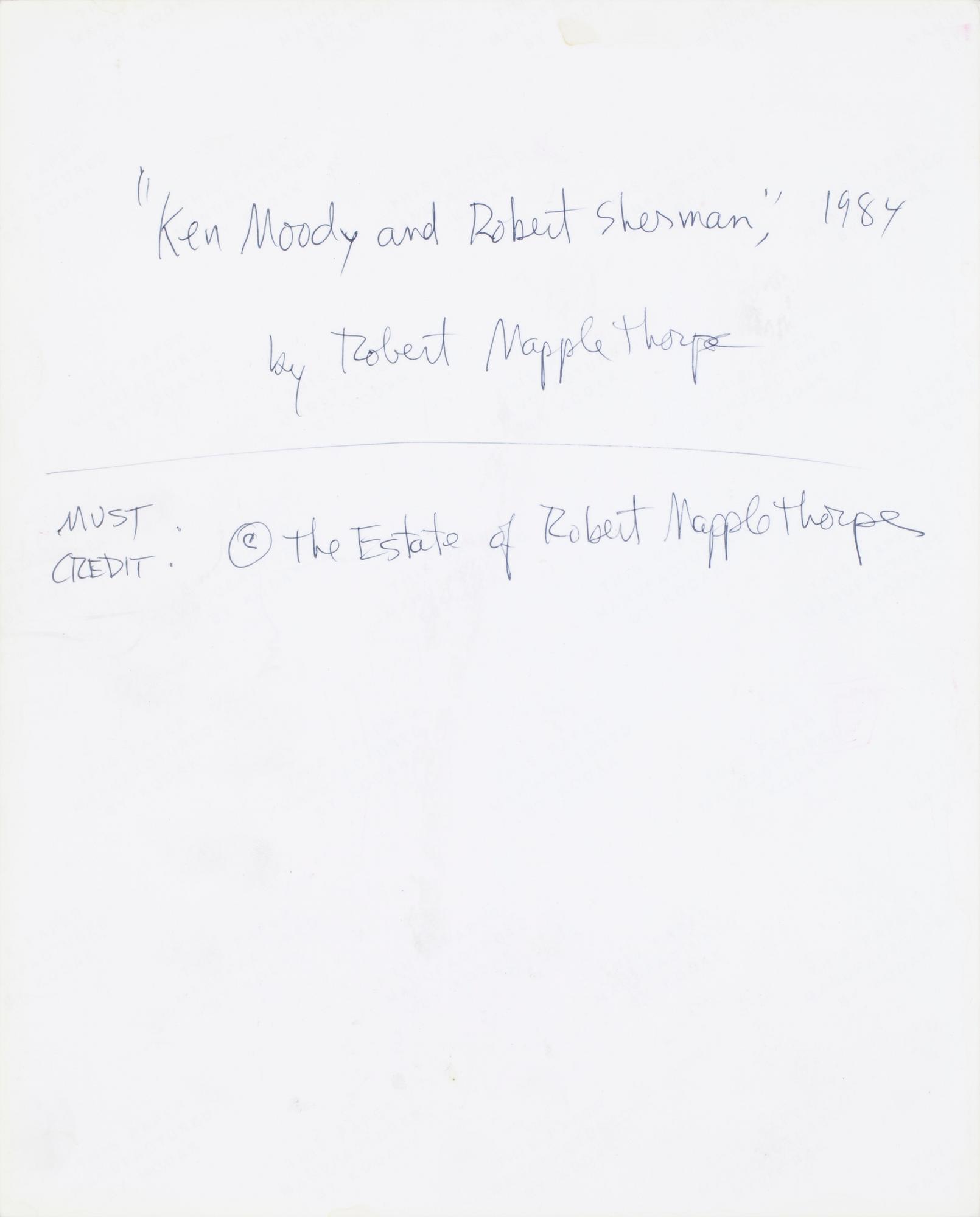 ROBERT MAPPLETHORPE, pressfotografi, "Ken Moody and Robert Sherman".