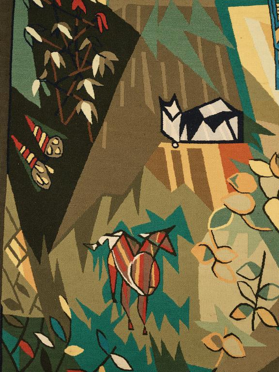 Lars Gynning, A Tapestry, "My Garden", flat weave, ca 193,5-195 x 145-146,5 cm, signed GYNNING MTP.