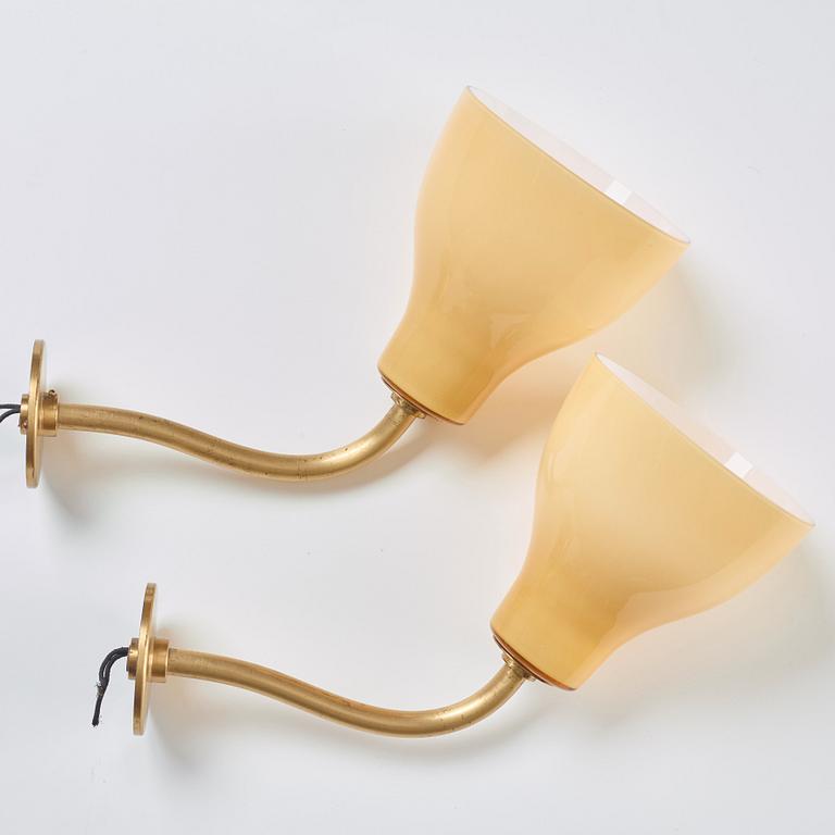 Bertil Brisborg, a pair of wall lamps, for Nordiska Kompaniet, Sweden 1940's.