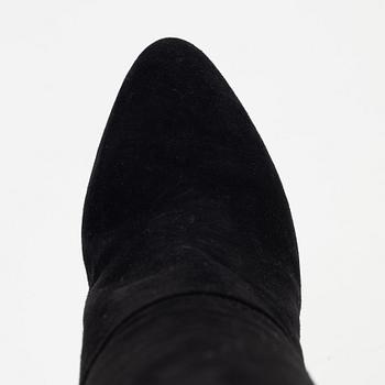 Miu Miu, a pair of black suede stiletto boots, size 36 1/2.