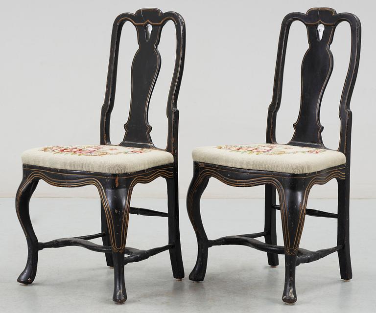 STOLAR, ett par, rokoko 1780-tal, sign JAS.