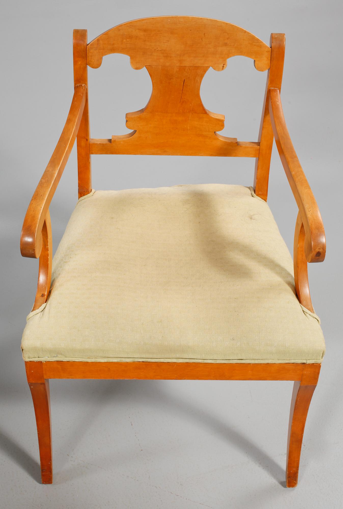 STOLAR, 2 st, samt KARMSTOLAR, 2 st, Karl Johan, 1800-talets mitt.