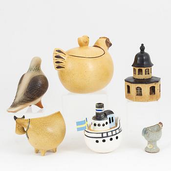 Lisa Larson, a set of six stoneware figurines, Gustavsberg.