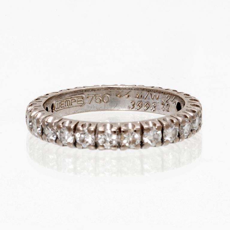 Helaliansring ca 1ct 18K vitguld, storlek 15,75/49,5.