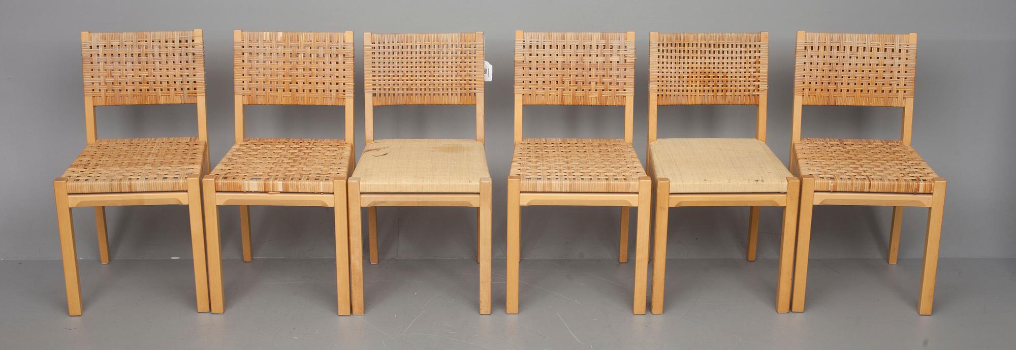MATBORD H92, Alvar Aalto, samt 4+2 st STOLAR 615, Aino Aalto, Artek.