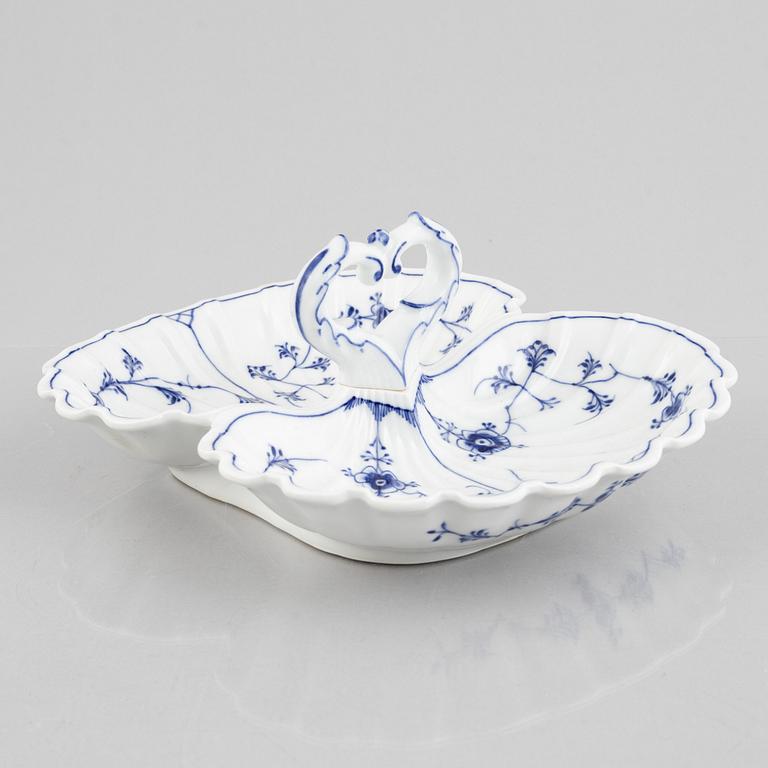 A 'Blue Fluted Plain' porcelain cabaret, Royal Copenhagen, model 396, 1893-1900.
