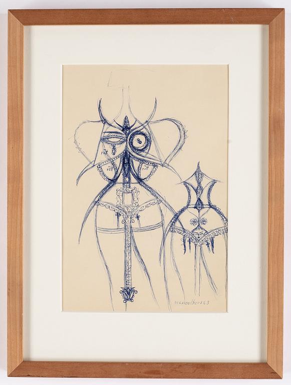 A Max Walter Svanberg sketch, signed and dated -63.
