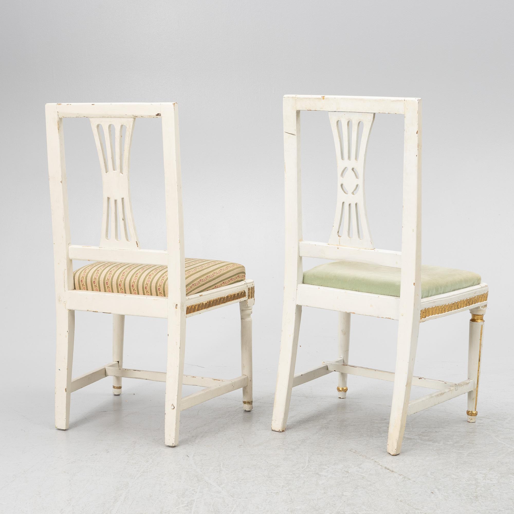Chairs, 10 similar, circa 1800, late Gustavian.