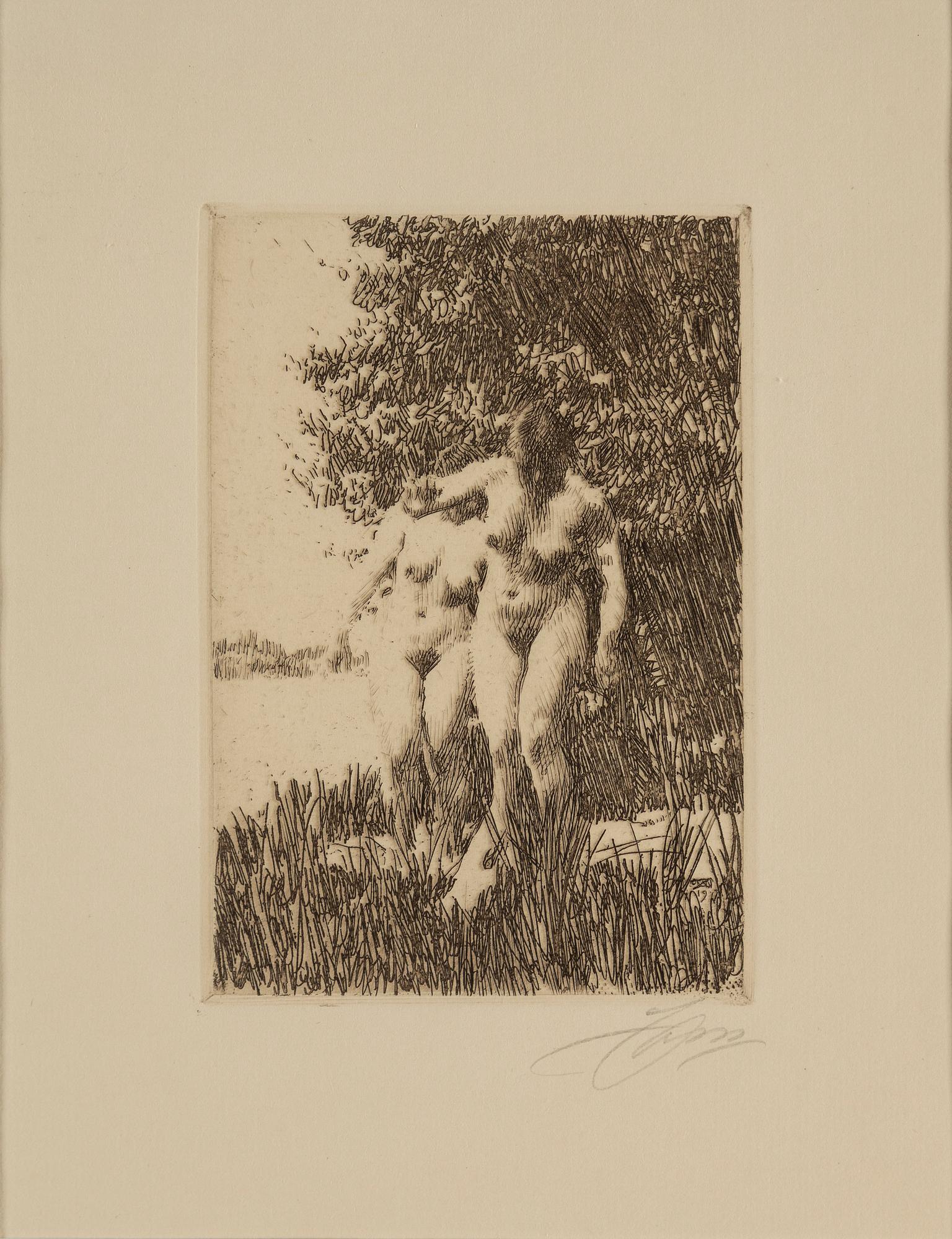 ANDERS ZORN, etsning, 1917, signerad med blyerts.