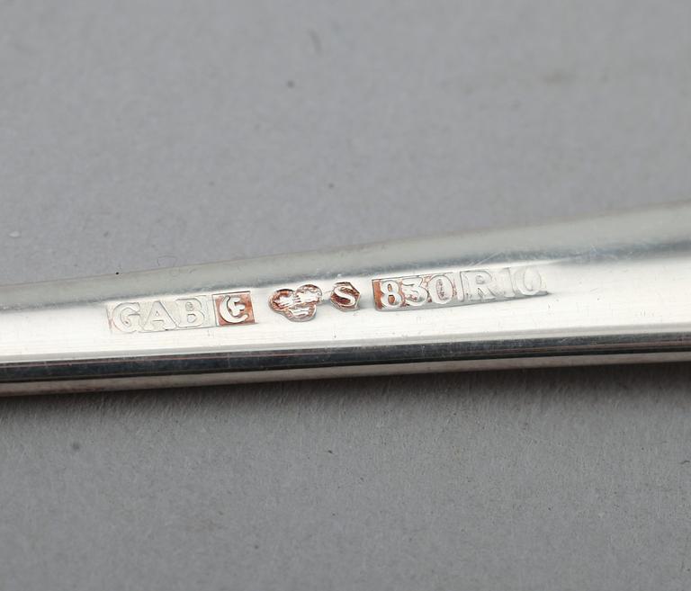 BESTICK, 50 snarlika delar, silver, "Chippendale", GAB, sent 1900-/2000-tal. Total vikt ca 1235 g.