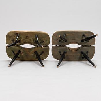 Ilmari Tapiovaara, a pair of mid-20th century 'Pirkka' stools for Laukaan Puu.