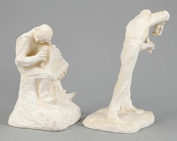 ARON JERNDAHL, efter, skulptur, 2 st, gips, signerade.
