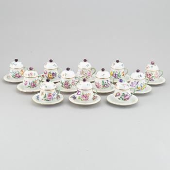 Twelve cream cups with saucers, Rörstrand and Lidköping, early 20th century.