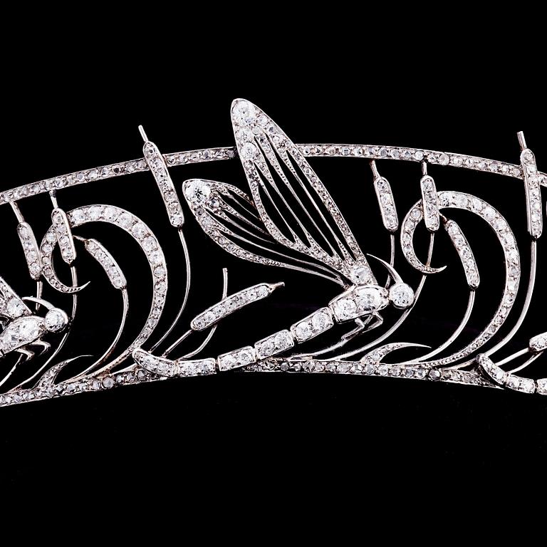 Tiara, Boucheron, 1909, platina med diamanter, signerad Boucheron Paris.