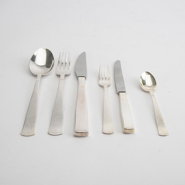 Jacob Ängman, bestick 70 dlr "Rosenholm" silver GAB Eskilstuna 1959 och 1960.