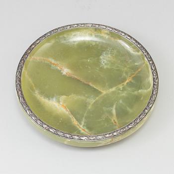 WA BOLIN, an onyx and silver dish from Stockholm, 1939.