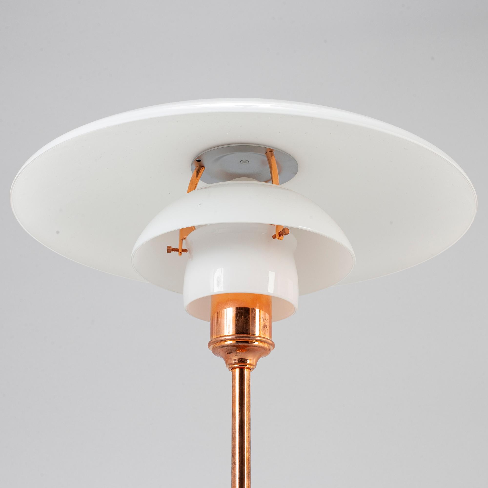 POUL HENNINGSEN, a '31/2-21/2' copper table lamp, Louis Poulsen Denmark.