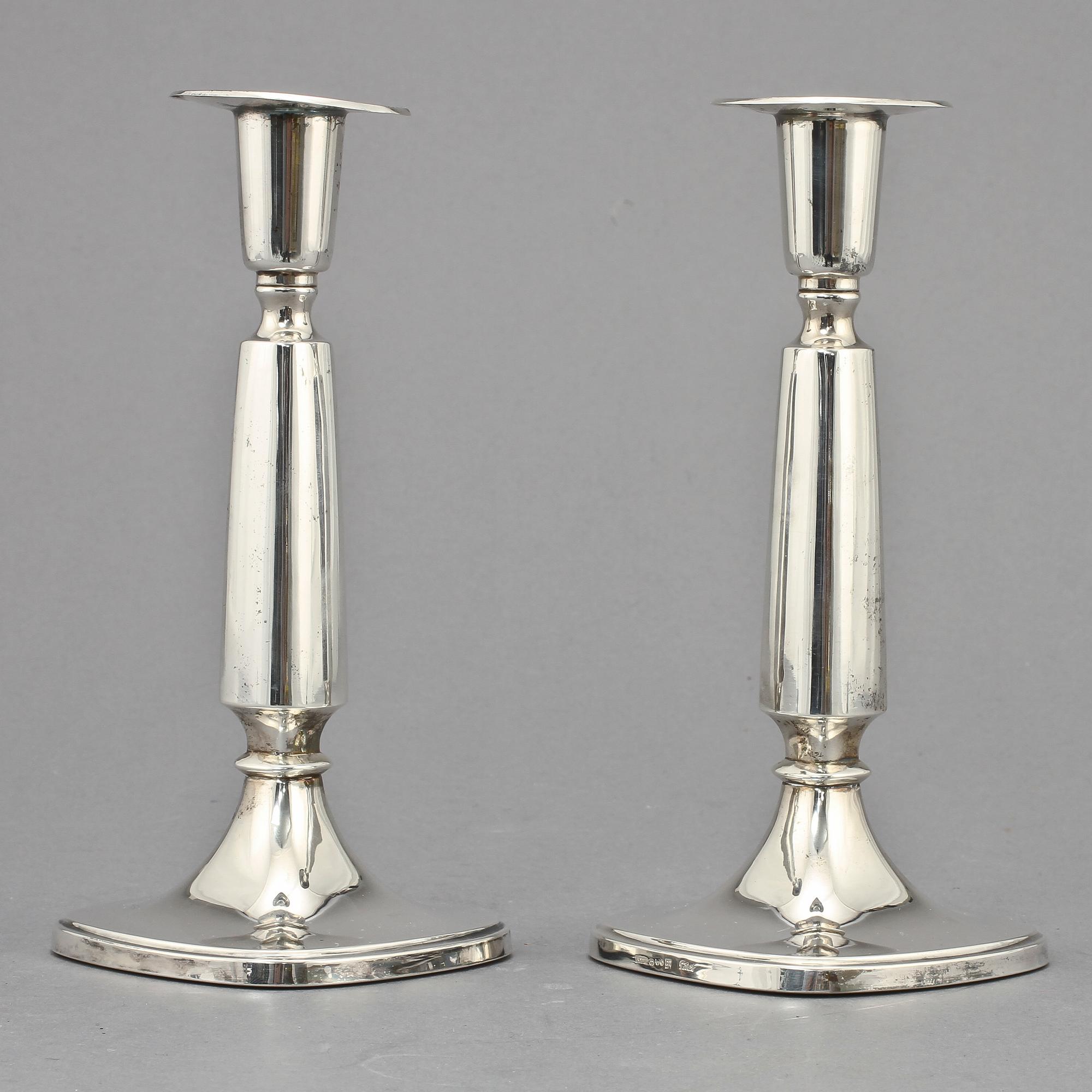 LJUSSTAKAR, silver, T Eldh, Cesons, Göteborg, 1966. Vikt  408 g.