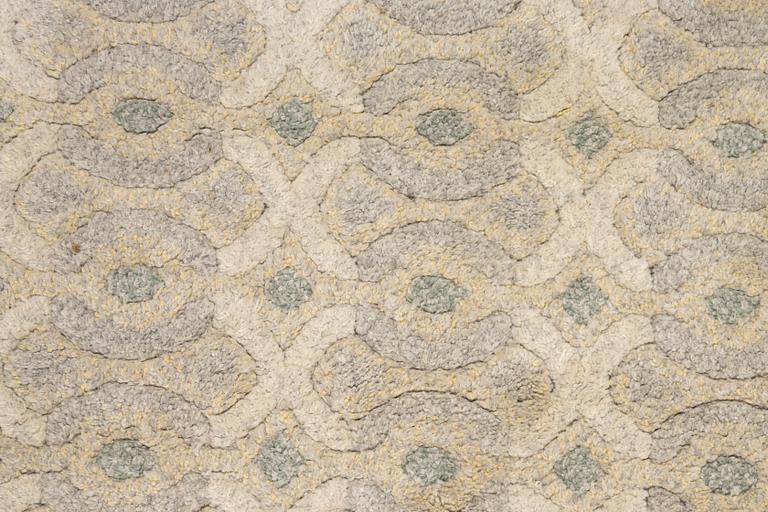 Brita Grahn, a carpet, "Grå rundel", knotted pile in relief, ca 210 x 190 cm, signed Brita Grahn.
