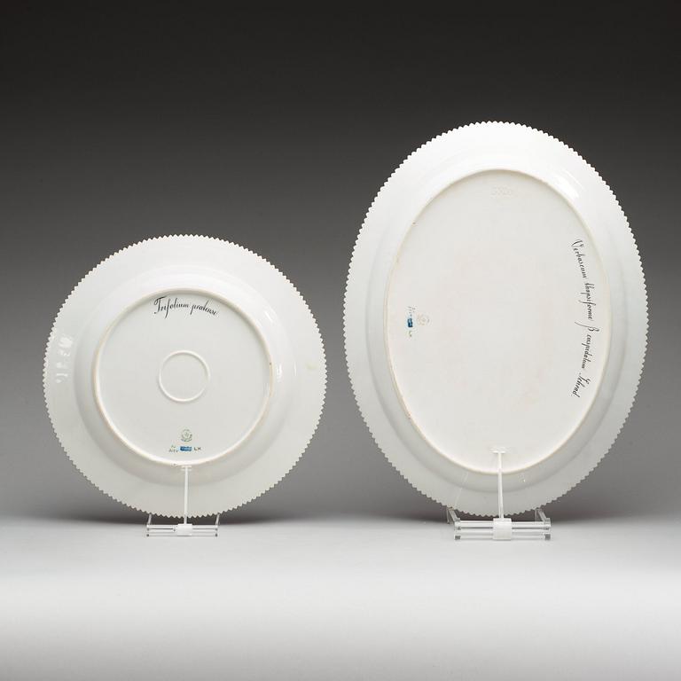 Two Royal Copenhagen "Flora Danica" serving dishes, Denmark, 20th Century.