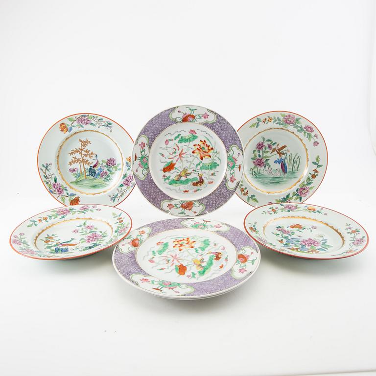 Plates 4+3 pcs China 20th century porcelain.