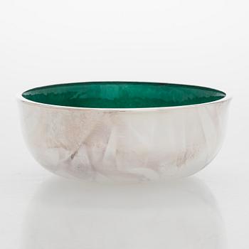 A sterling silver and enamel bowl, maker's mark of A. Tillander, Turku 2005.