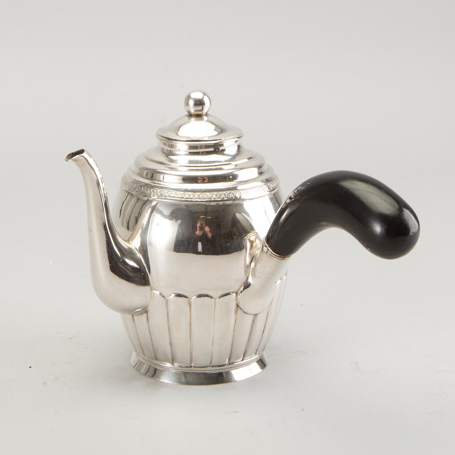 A Swedish 19th century sivler coffe pot mark of JM Corth Nyköping 1846.