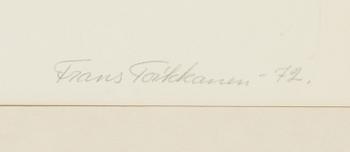 Frans Toikkanen, mezzotint, signerad och daterad -72, numrerad Tpl'a 6/50.