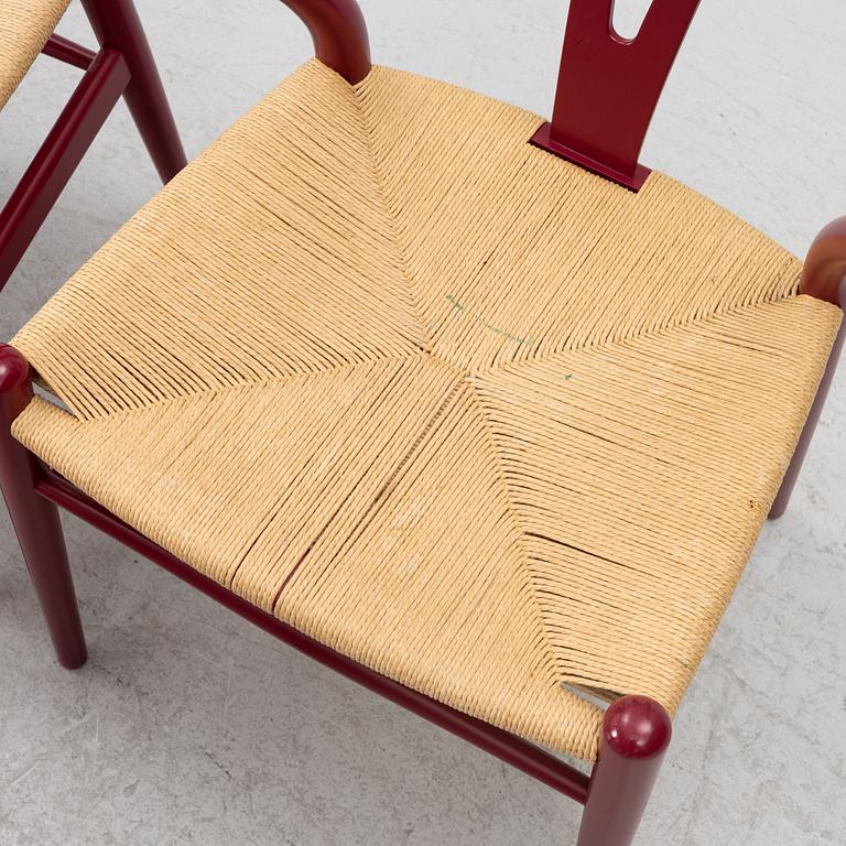 Hans J. Wegner, 6 chairs, model CH-24/"Wishbone Chair", Carl Hansen & Son, Denmark,