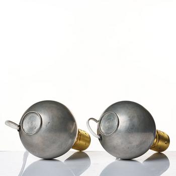 Firma Svenskt Tenn, a pair of pewter table lamps, model A 1479, Stockholm 1930.