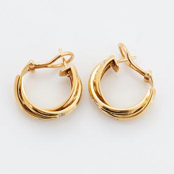 Cartier ett par örhängen "Trinity" 18K guld med runda briljantslipade diamanter.